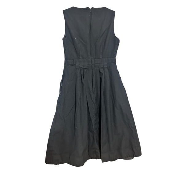 J.Crew V Neck Pleated Fit Flare Dress Women Sz 4P Little Black Dress Festive - Picture 6 of 7